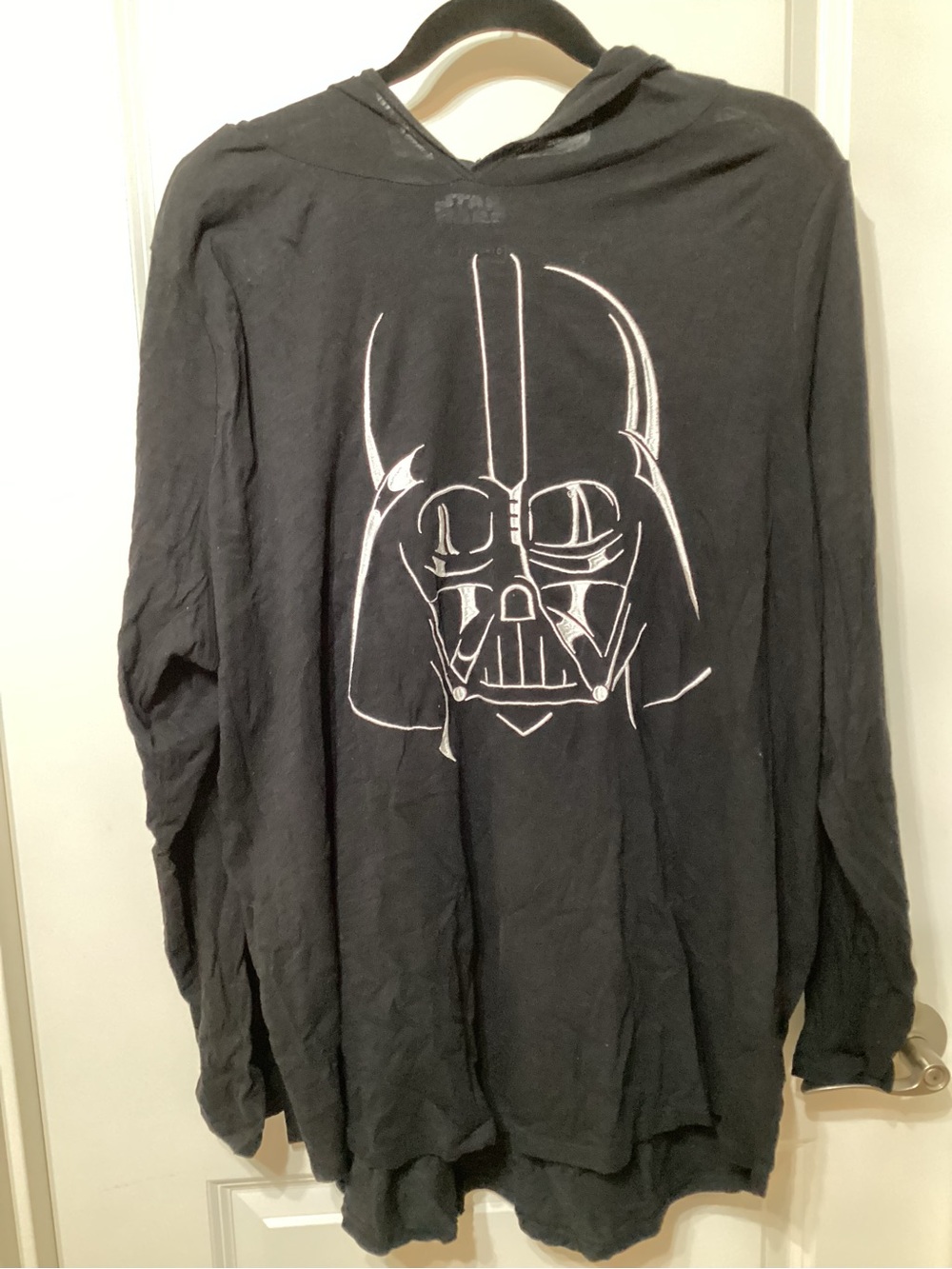 torrid Black Hooded Shirt with White Darth Vader Graphic